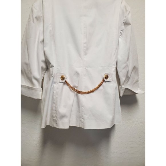 Linea Louis Dell'Olio Jacket Blazer Size XL White Gold Accents Buttons and Chain - Picture 7 of 8